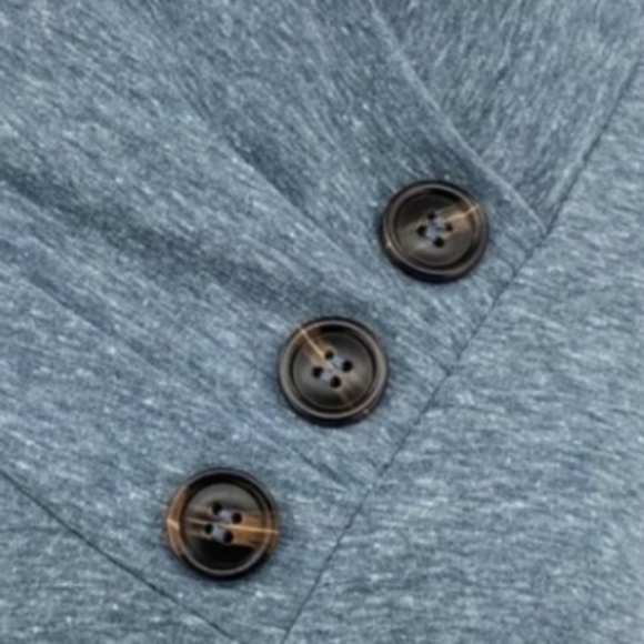 💢SOLD OUT💢 SOFT SURROUNDINGS Blue Cowl Neck Sweater with Button Detail Size XL - Picture 5 of 5